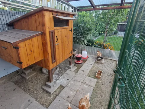 Kurník pro 6 slepic na zahradě, ve výběhu se slepicemi, Realizace 6